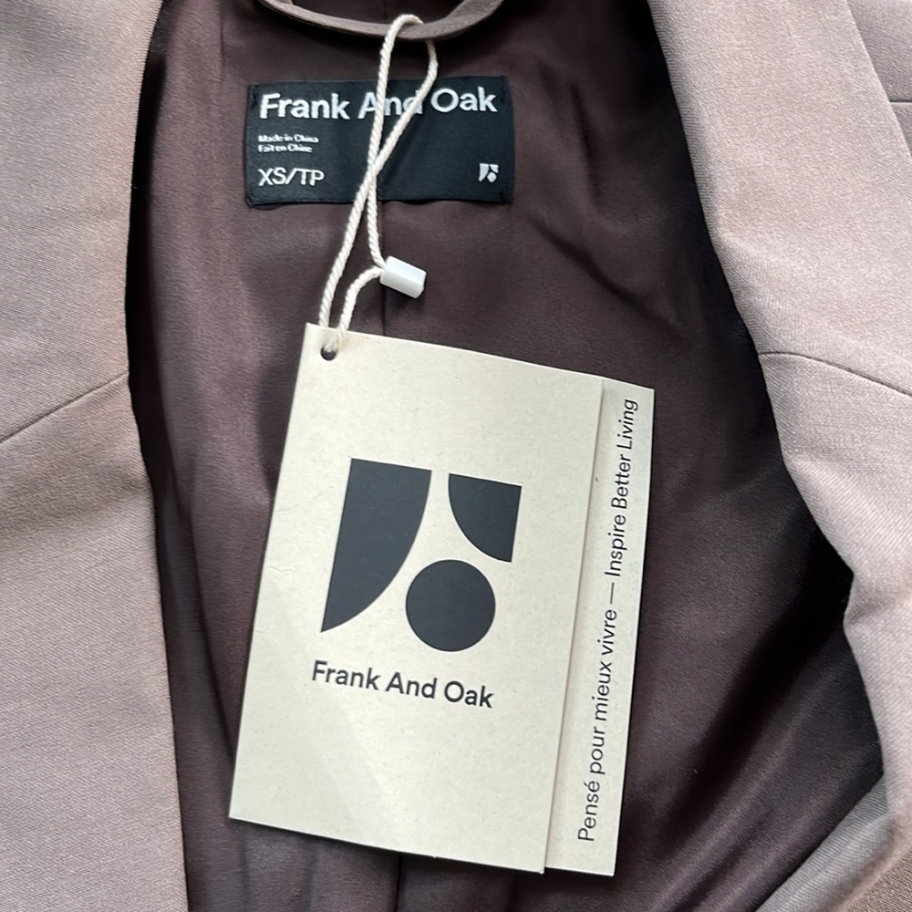 Frank And Oak The Relaxed 2-Button Blazer in Dark Taupe Size XS - Picture 10 of 10